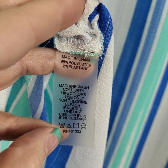 Turo By Vince Camuto Womens Multicolor Striped Sleeveless Swimset Cover Size XL - Picture 8 of 10